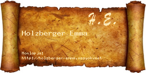 Holzberger Emma névjegykártya